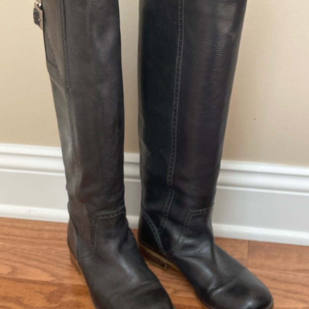 Black Leather Riding Boots